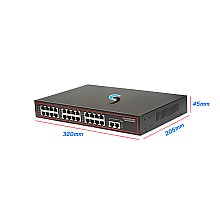 Gigabit PoE Switch 24 Port + 2 LAN GE Uplink (small)