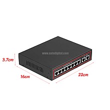 PoE Switch 8 Port 10/100 + 2 LAN GE Uplink