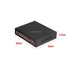 Gigabit PoE Switch 8 Port + 2 LAN GE Uplink