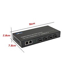 Fiber SFP Switch 4 Port 1.25G + 2GE Uplink