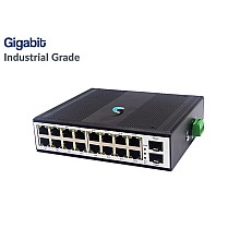 Gigabit Industrial Switch 16 Port + 2 SFP Uplink