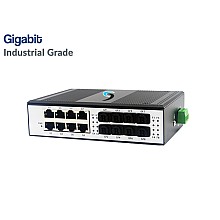 Gigabit Industrial Switch 8 Port LAN + 8 SFP Port