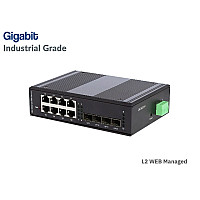 L2 Managed Gigabit Industrial Switch 8 LAN + 4SFP 