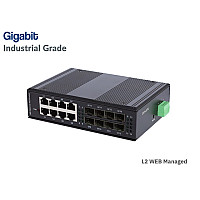 L2 Managed Gigabit Industrial Switch 8 LAN + 8SFP