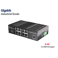 L2 Managed Industrial 2.5G Switch 8 LAN + 10G SFP