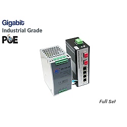 Gigabit Industrial PoE Switch 4 Port + 2 SFP + IND Power