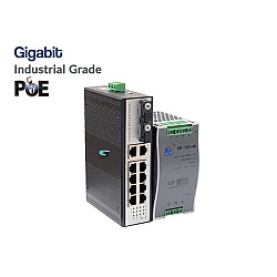 Gigabit Industrial PoE Switch 8 Port + 2GE + 2SC + IND Power