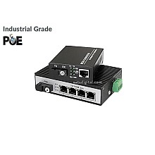 Industrial Fiber PoE Switch 10/100 1X4 Port 20KM