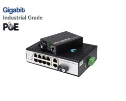 Gigabit Industrial Fiber PoE Switch 1X8 Port 20KM