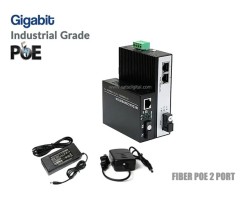 Gigabit Industrial Fiber PoE Switch 1X2 Port 20KM