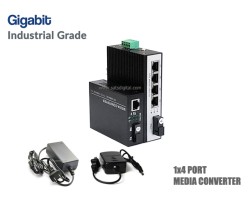 Gigabit IND Media 1X4 Port SM BIDI 20KM