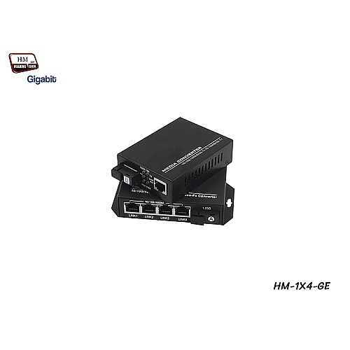 Gigabit Media Converter 1X4 Port SM BIDI 3KM