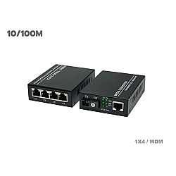 Media Converter 1X4 Port 10/100Mbps BIDI 20KM