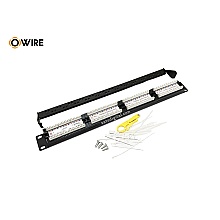 Patch Panel Cat6 Owire 1U ขนาด 24 Port