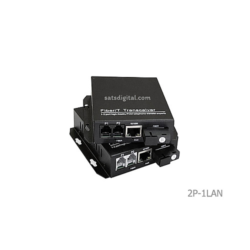 PCM Voice Telephone To Fiber 2CH + 1LAN/100