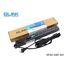 ปลั๊กไฟ 6 ช่อง สำหรับตู้แร็ค ยี่ห้อ GLINK รุ่น GPDU-08K-5M