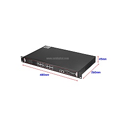 Gigabit PoE Switch 16 Port + 2GE + 2 SFP (Rack)