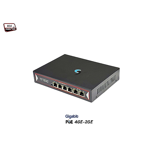 Gigabit PoE Switch 4 Port + 2 LAN GE Uplink