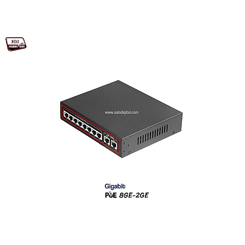 Gigabit PoE Switch 8 Port + 2 LAN GE Uplink