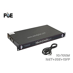 PoE Switch 16 Port 10/100 + 2GE + 1 SFP Uplink (Rack)