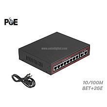 PoE Switch 8 Port 10/100 + 2 LAN GE Uplink