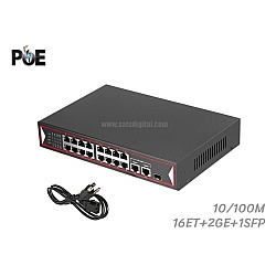 PoE Switch 16 Port 10/100 + 2GE + 1 SFP Uplink (small)