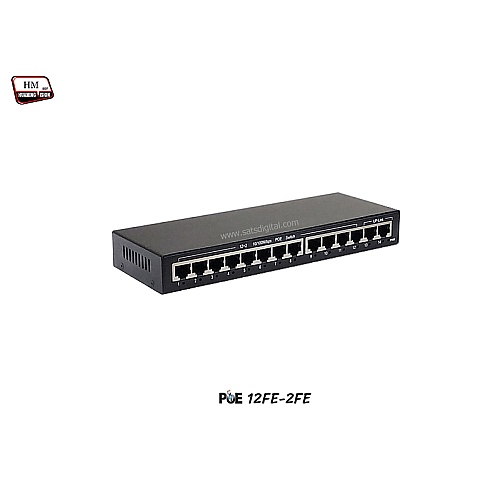 PoE Switch 12 Port 10/100 + 2 LAN FE Uplink