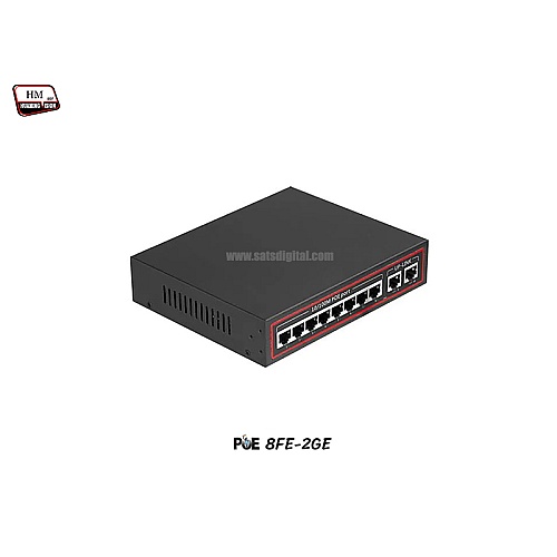 PoE Switch 8 Port 10/100 + 2 LAN GE Uplink