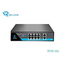 RELKOR PoE Switch 8 Port 10/100 + 2GE Uplink