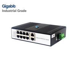 Gigabit Industrial Switch 8 Port + 2 LAN GE Uplink