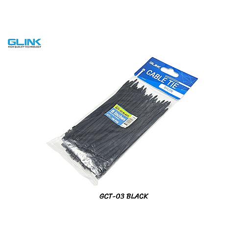 เคเบิ้ลไทร์ 8 นิ้ว สีดำ GLINK รุ่น GCT-03 BLACK [100 เส้น]