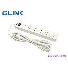 ปลั๊กไฟ 6 ช่อง GLINK รุ่น GLS-206 สายไฟยาว 1.5 เมตร